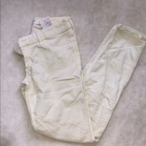 Abercrombie and Fitch yellow skinny jeans